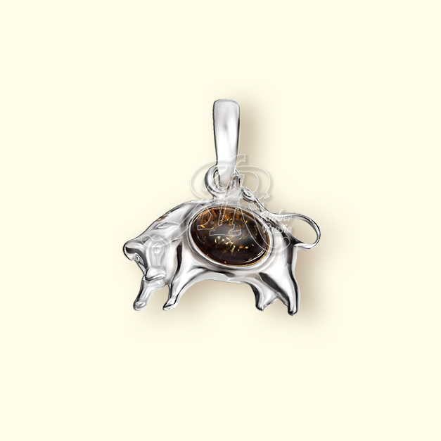 Подвеска Посеребрение, янтарь