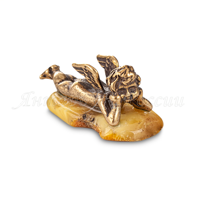 Ангел лежит на животе Латунь, янтарь